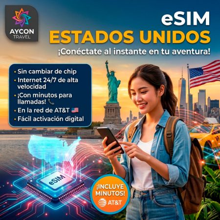 eSIM Estados Unidos com minutos (AT&T)